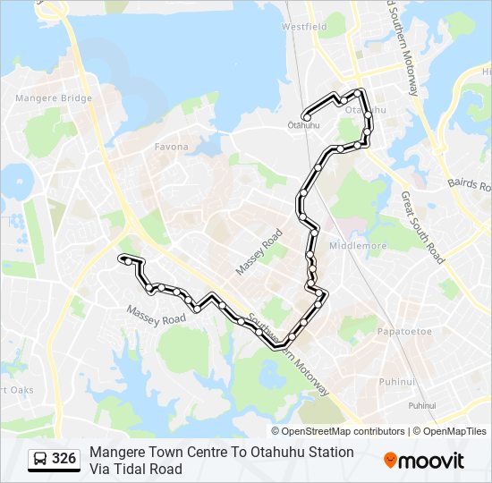 326 Route Schedules, Stops & Maps Mangere Town Centre To Otahuhu