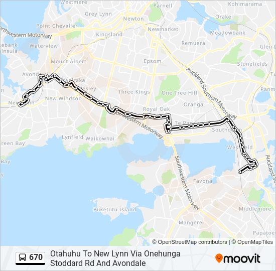 670 Route Schedules, Stops & Maps Otahuhu To New Lynn Via Onehunga