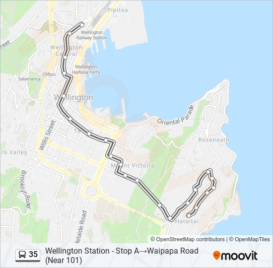 35 Route Schedules, Stops & Maps Wellington Station Stop A‎→