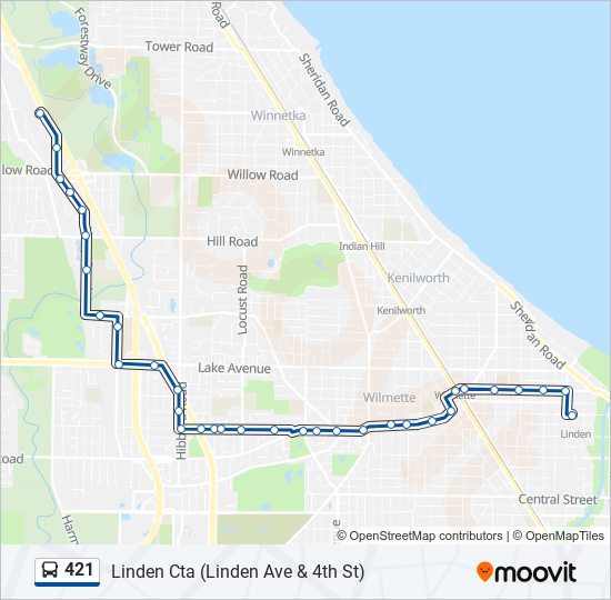 421 Route Schedules, Stops & Maps Linden Cta (Linden Ave & 4th St) (Updated)