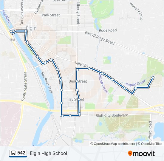 542 Route Schedules, Stops & Maps Elgin High School (Updated)