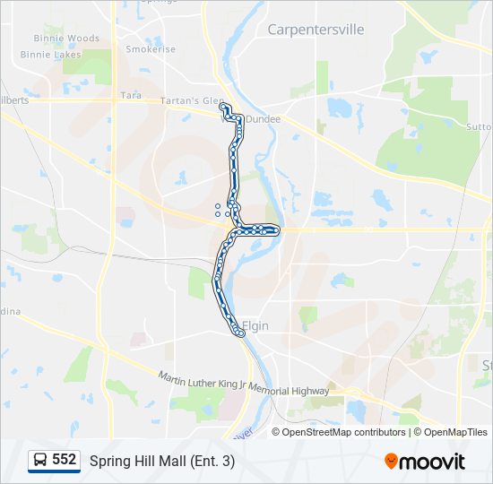 Ruta 552 horarios, paradas y mapas North (Actualizado)