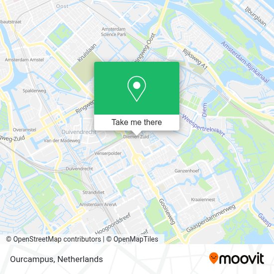 How To Get To Ourcampus In Diemen By Bus, Train, Metro Or Light Rail?