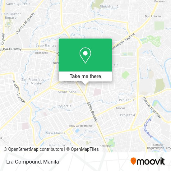 How to get to Lra Compound in Quezon City by bus or train?
