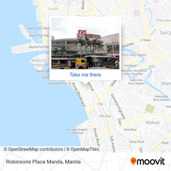 How to get to Robinsons Place Manila by bus or train?