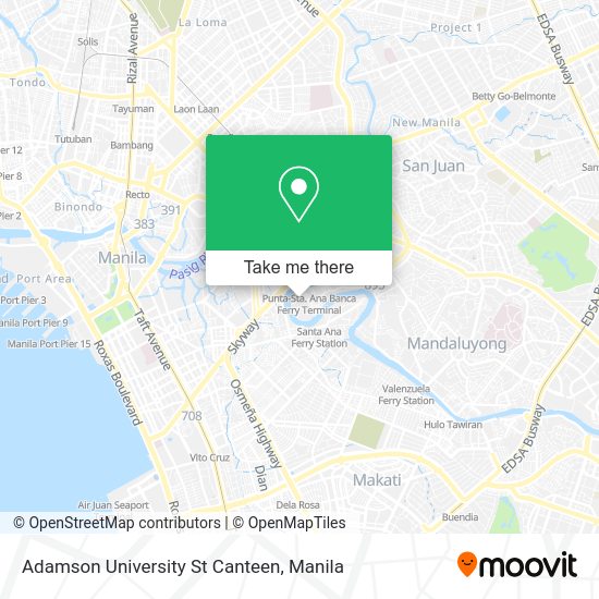 How to get to Adamson University St Canteen in Manila by bus or train?