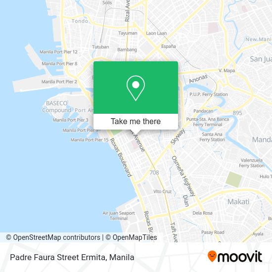How to get to Padre Faura Street Ermita in Manila by bus or train?