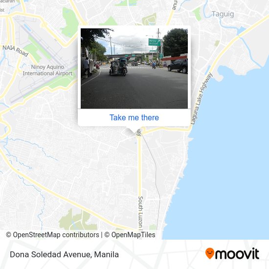 How to get to Dona Soledad Avenue in Parañaque by bus or train?