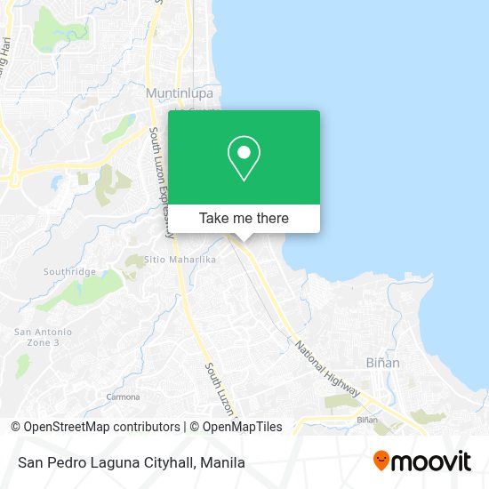 How to get to San Pedro Laguna Cityhall by bus or train?
