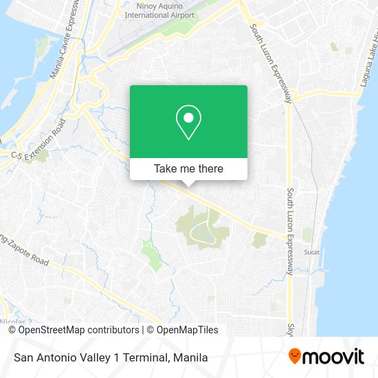 How to get to San Antonio Valley 1 Terminal in Parañaque by bus or train?