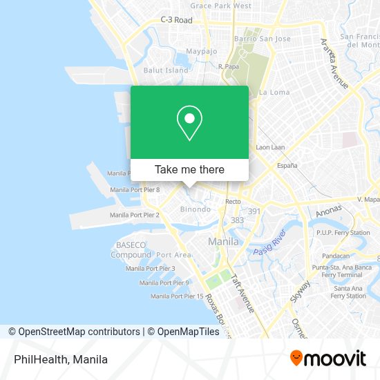 How to get to PhilHealth in Manila by bus or train?