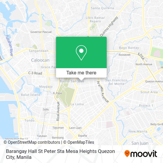 How to get to Barangay Hall St Peter Sta Mesa Heights Quezon City by