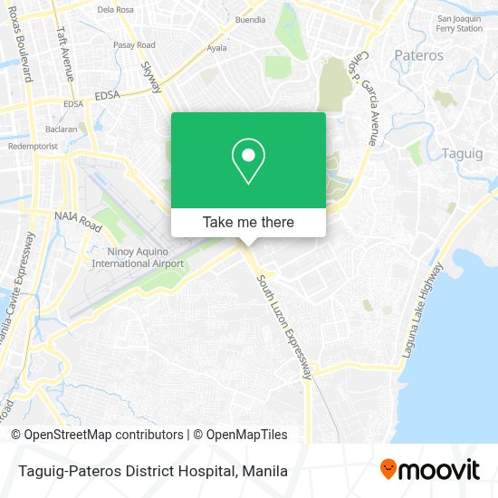How to get to TaguigPateros District Hospital by bus or train?