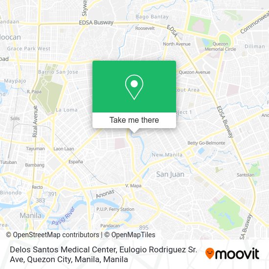 How to get to Delos Santos Medical Center, Eulogio Rodriguez Sr. Ave