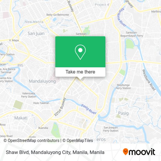 How to get to Shaw Blvd, Mandaluyong City, Manila in Pasig City by bus or train?