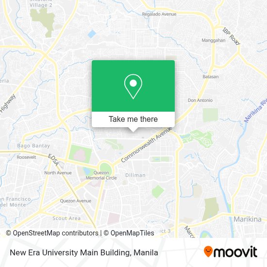 How to get to New Era University Main Building in Quezon City by bus or
