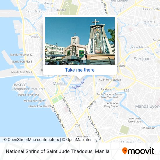 How to get to National Shrine of Saint Jude Thaddeus in Manila by bus or train?