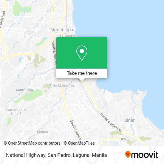 How to get to National Highway, San Pedro, Laguna by bus or train?