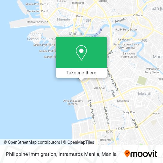 How to get to Philippine Immigration, Intramuros Manila by bus or train?