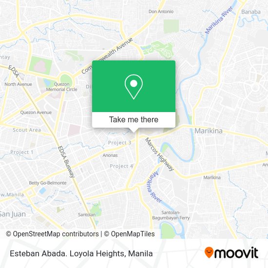 How to get to Esteban Abada. Loyola Heights in Quezon City by bus or train?