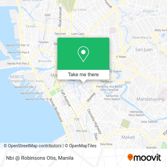 How to get to Nbi Robinsons Otis in Manila by Bus or Train?