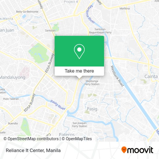 How to get to Reliance It Center in Pasig City by bus or train?