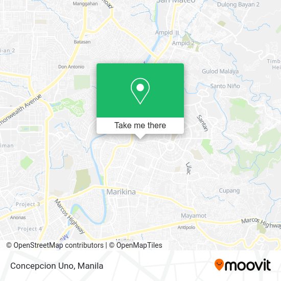 How to get to Concepcion Uno in Marikina by bus or train?