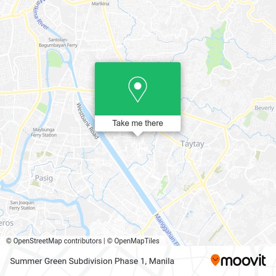 How to get to Summer Green Subdivision Phase 1 in Cainta by bus or train?