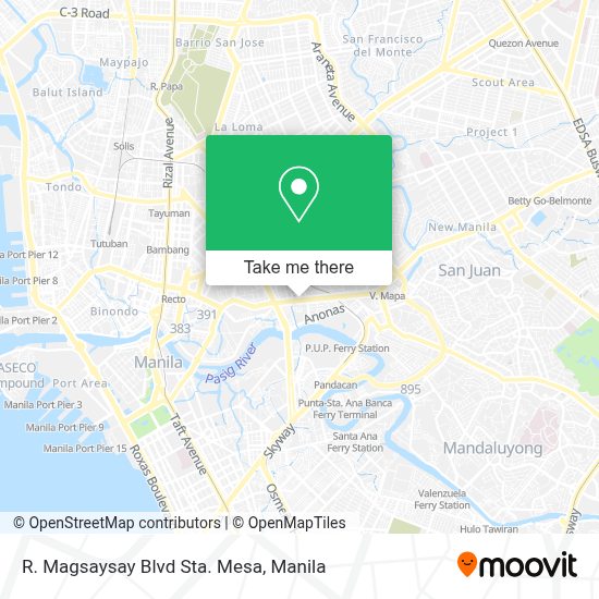 How to get to R. Magsaysay Blvd Sta. Mesa in Manila by bus or train?