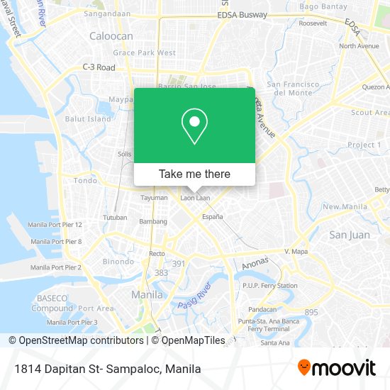 How to get to 1814 Dapitan St Sampaloc in Manila by bus or train?
