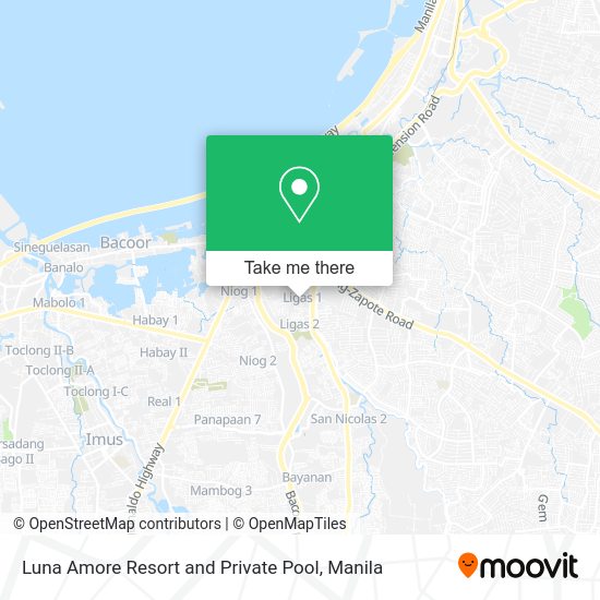 How to get to Luna Amore Resort and Private Pool in Bacoor by bus?