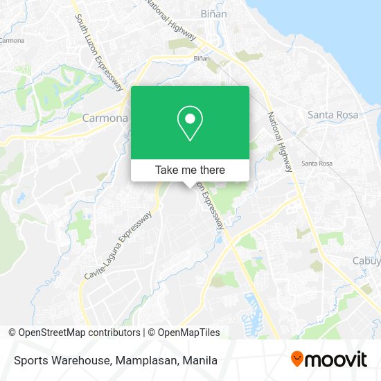 How to get to Sports Warehouse, Mamplasan in Biñan by bus?