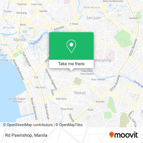 How to get to Rd in Makati City by bus or train?