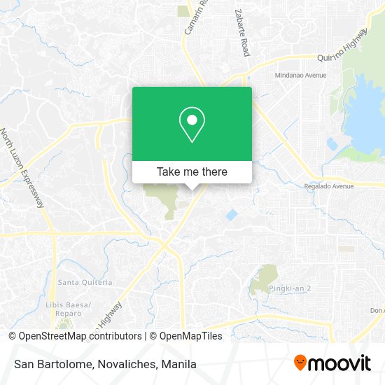 How to get to San Bartolome, Novaliches in Quezon City by bus or train?