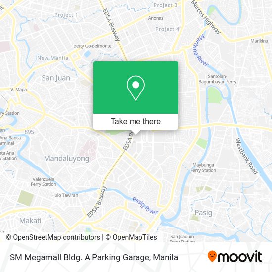 How to get to SM Megamall Bldg. A Parking Garage in Pasig City by bus