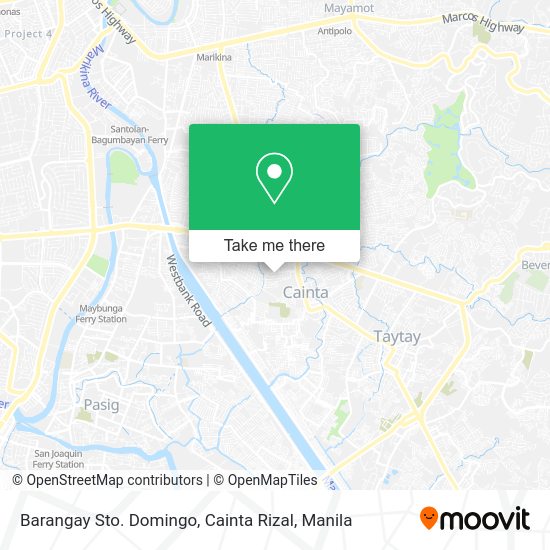 How to get to Barangay Sto. Domingo, Cainta Rizal by bus or train?
