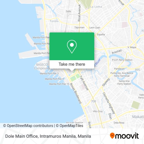 How to get to Dole Main Office, Intramuros Manila by bus or train?