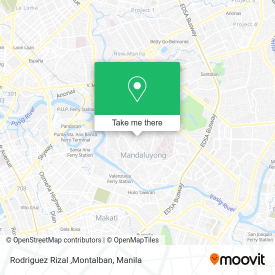 How to get to Rodriguez Rizal ,Montalban in Mandaluyong by bus or train?