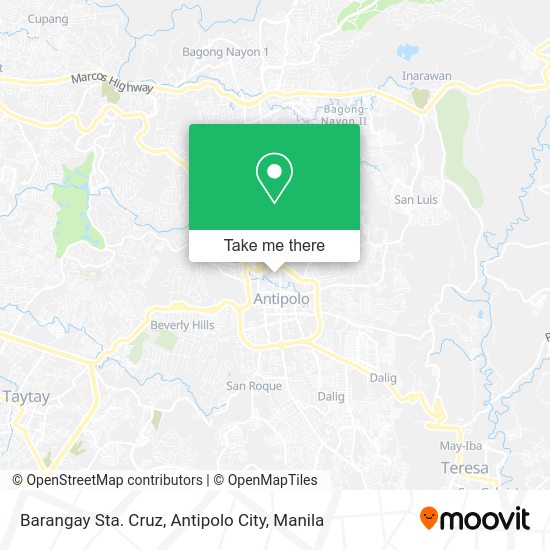 How to get to Barangay Sta. Cruz, Antipolo City by bus or train?