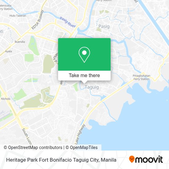 How to get to Heritage Park Fort Bonifacio Taguig City by bus?