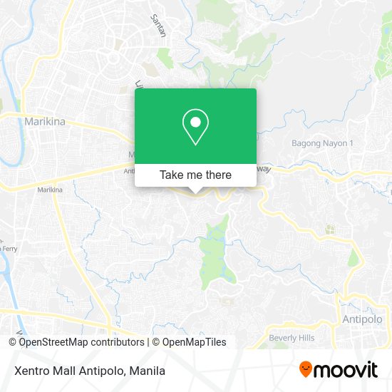 How to get to Xentro Mall Antipolo in Antipolo City by bus or train?