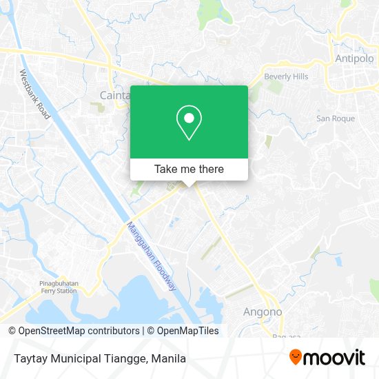How to get to Taytay Municipal Tiangge by Bus or Train?