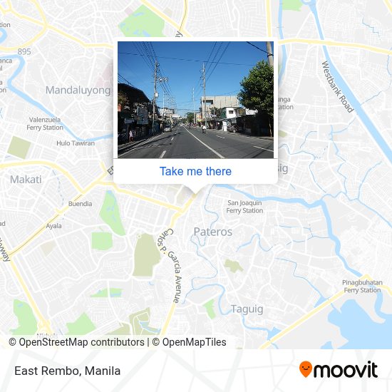 How to get to East Rembo in Makati City by bus or train?