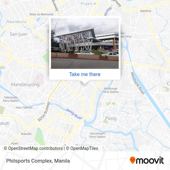 How to get to Philsports Complex in Pasig City by bus or train?
