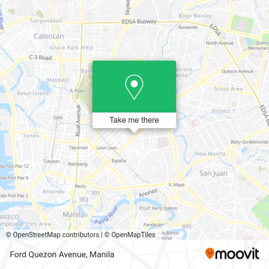 How to get to Ford Quezon Avenue in Quezon City by bus or train?