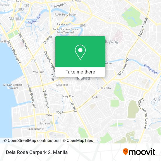 How to get to Dela Rosa Carpark 2 in Makati City by bus or train?