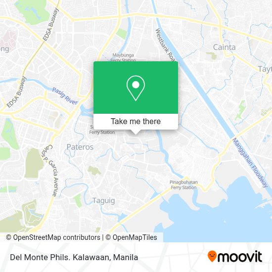 How to get to Del Monte Phils. Kalawaan in Pasig City by bus?