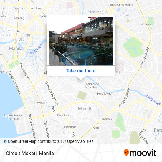 How to get to Circuit Makati in Makati City by bus or train?