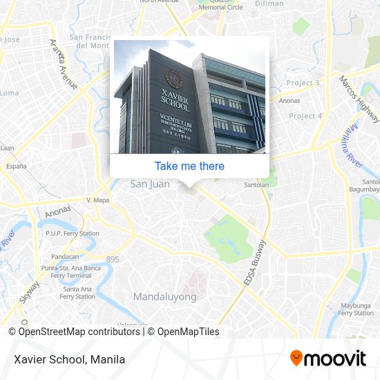 How to get to Xavier School in San Juan by bus or train?