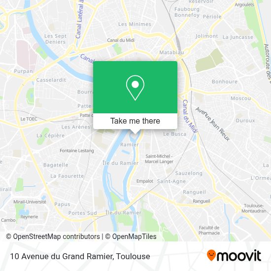How to get to 10 Avenue du Grand Ramier in Toulouse by Bus, Light Rail